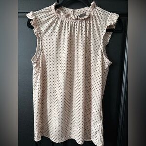Adrianna Papell Cream Patterned Blouse